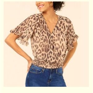 Bar III animal print blouse